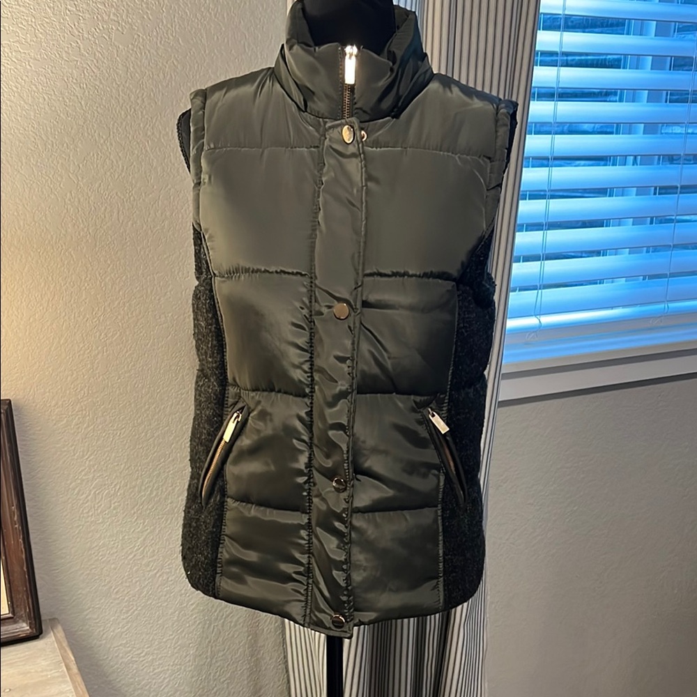 Ci Sono Green Quilted Puffer Vest